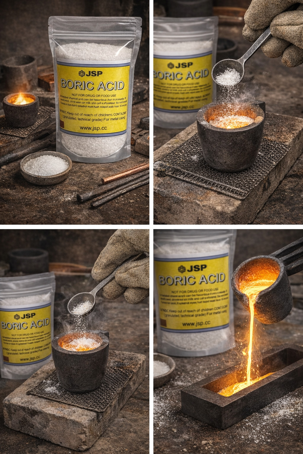 Boric Acid 1 LB 99% Pure Powder Flux Gold Silver E-Waste Metal Refining Melting