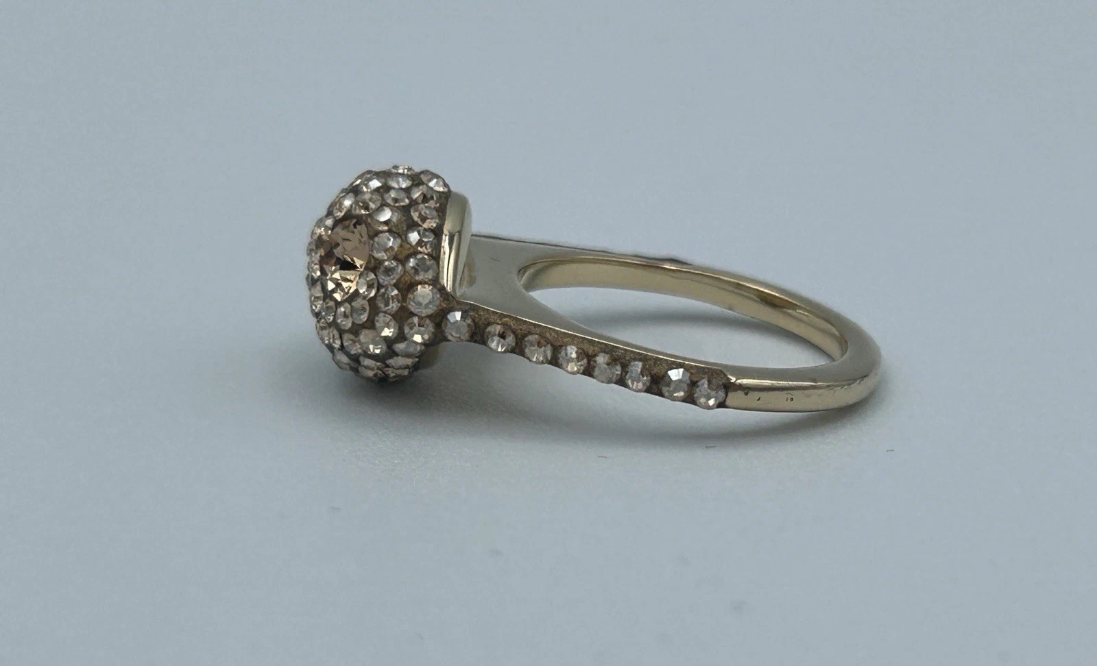 Atelier Swarovski Core Collection Moselle Stacking Gold Plated Dome Ring Sz 52/6