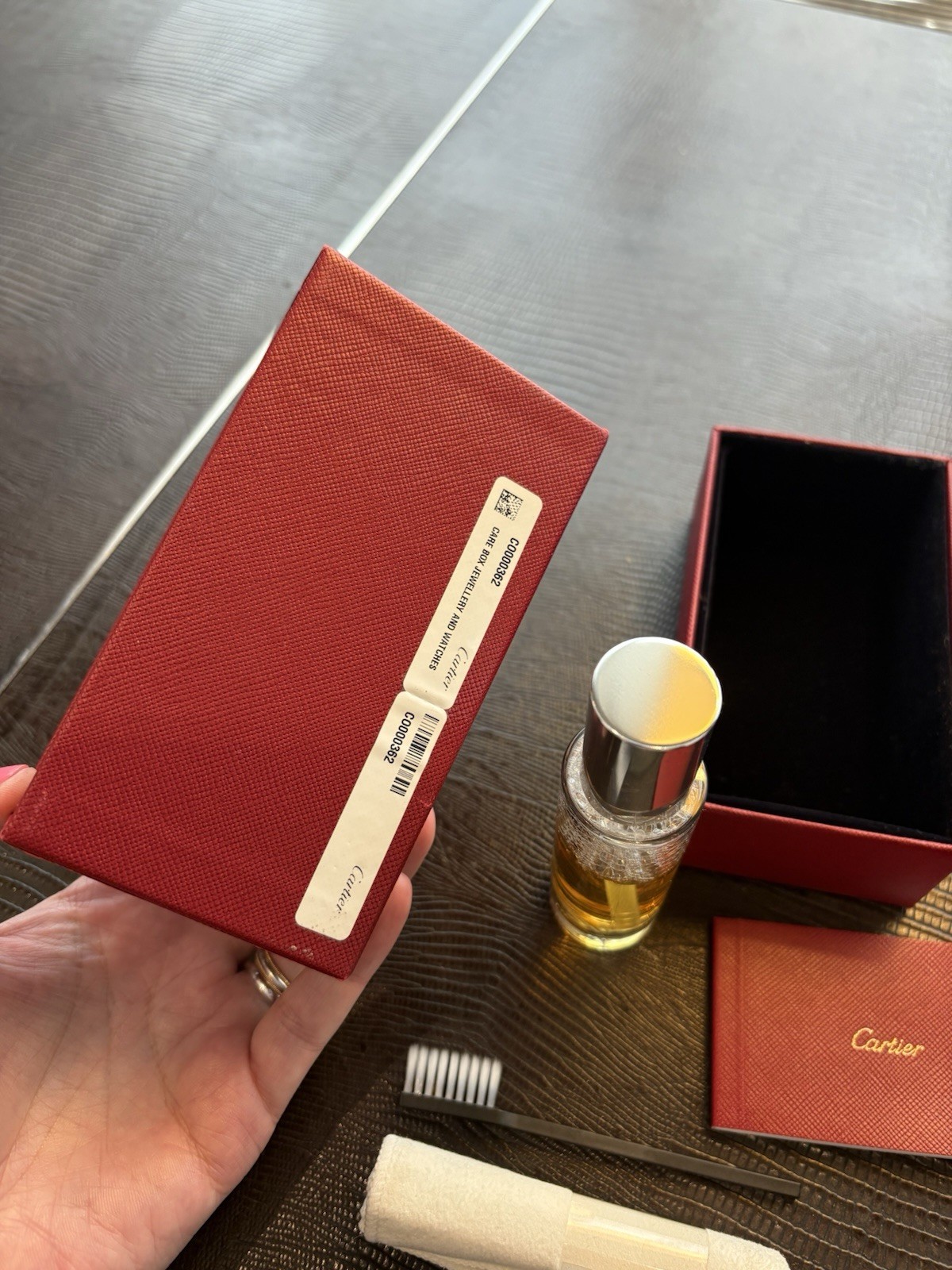 Cartier New Jewelry And Watch Cleaning Kit Red Box Cleaning Spray Soft Brush