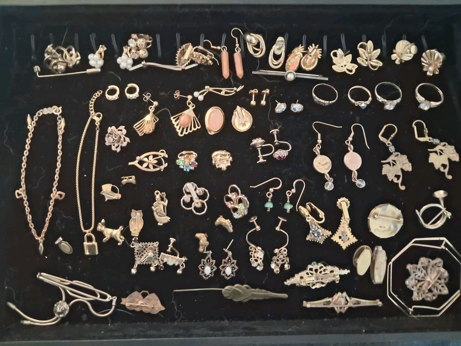 Antique 10k 12k Gold Filled Some Gold Plate Jewelry Lot 264g Wearable & Scrap