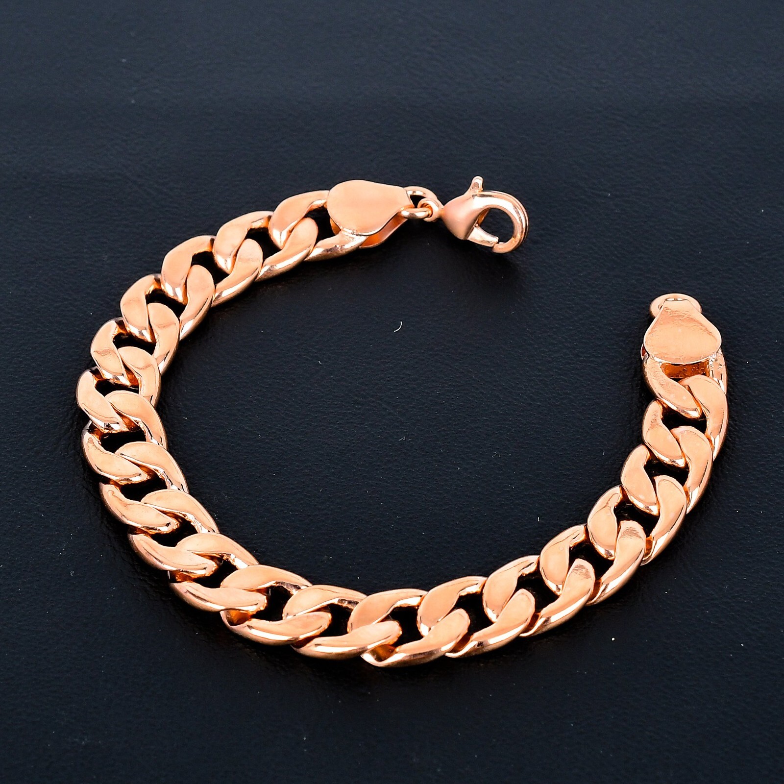 Pure Copper Curb Link Chain Bracelet Copper Bracelet Jewelry 46 Grams, 9″ In