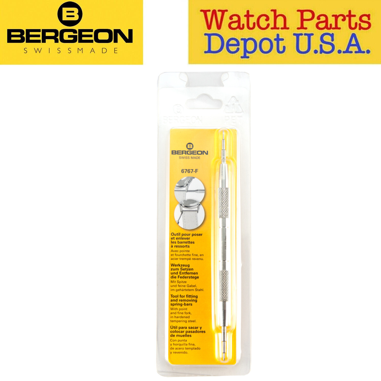 Bergeon 6767-F Spring Bar Tool for Watch Bands or Bracelets Swiss Made – NEW!