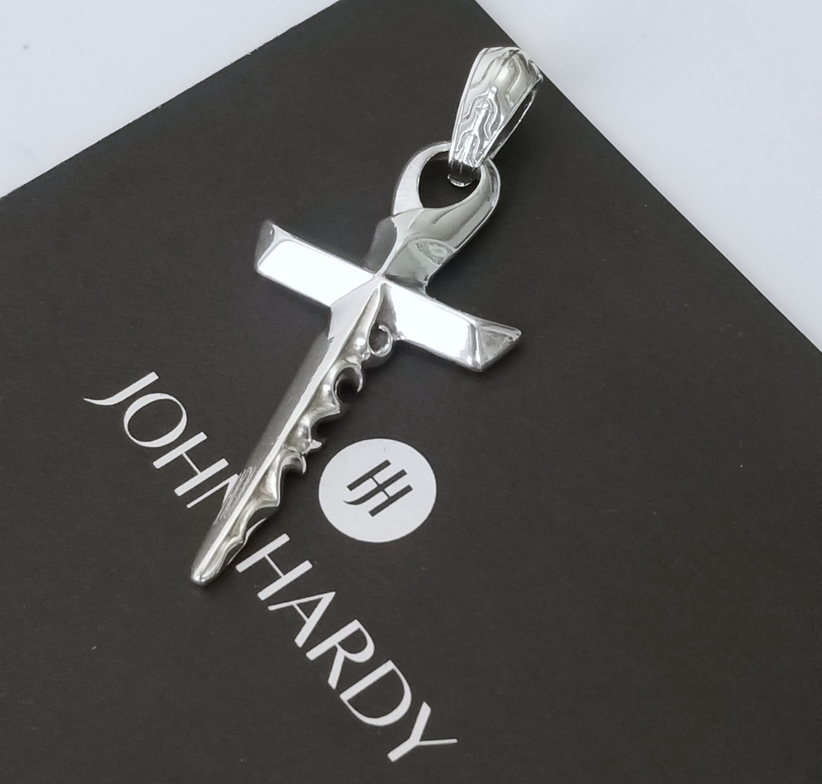 JOHN HARDY – Large Sterling Silver Keris Dagger Cross Pendant – 1 3/4″ – New!