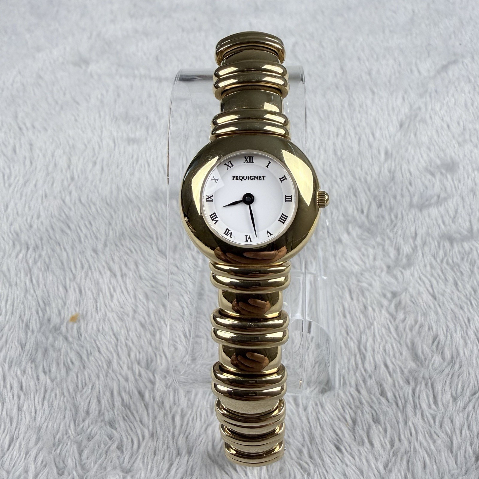 Pequignet Emile Moorea Watch Swiss 18k Gold Rolled Women’s Quartz NEW BATTERY