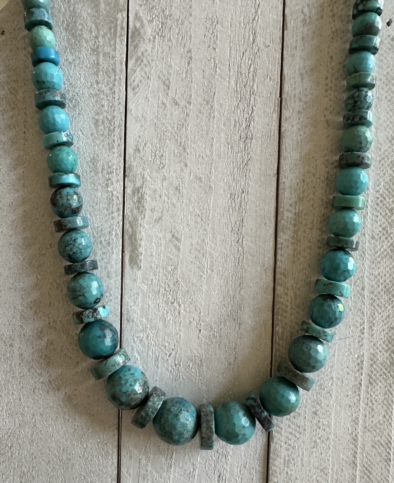 MINE FINDS by JAY KING Rare Faceted Hubei Turquoise Necklace, Sterling Silver
