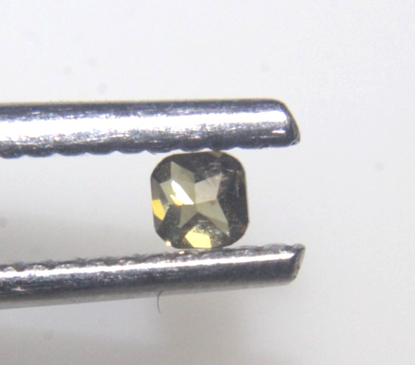 0.11Cts Cushion Shape Fancy Yellow Color Rose Cut Diamond 2.56×2.51×1.85 MM
