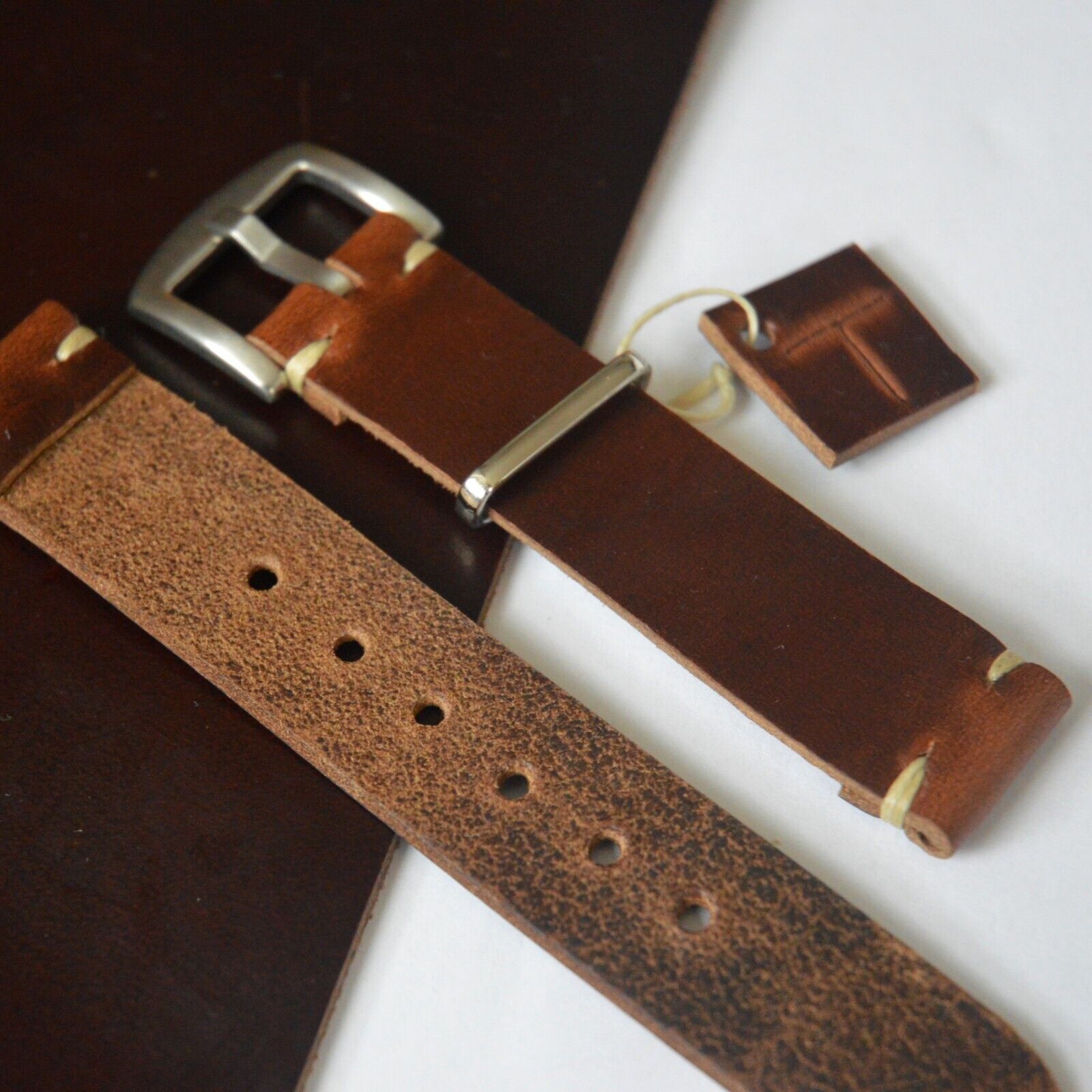 Made in England – Horween Dark Brown Leather Watch Strap 18/20/22/24mm