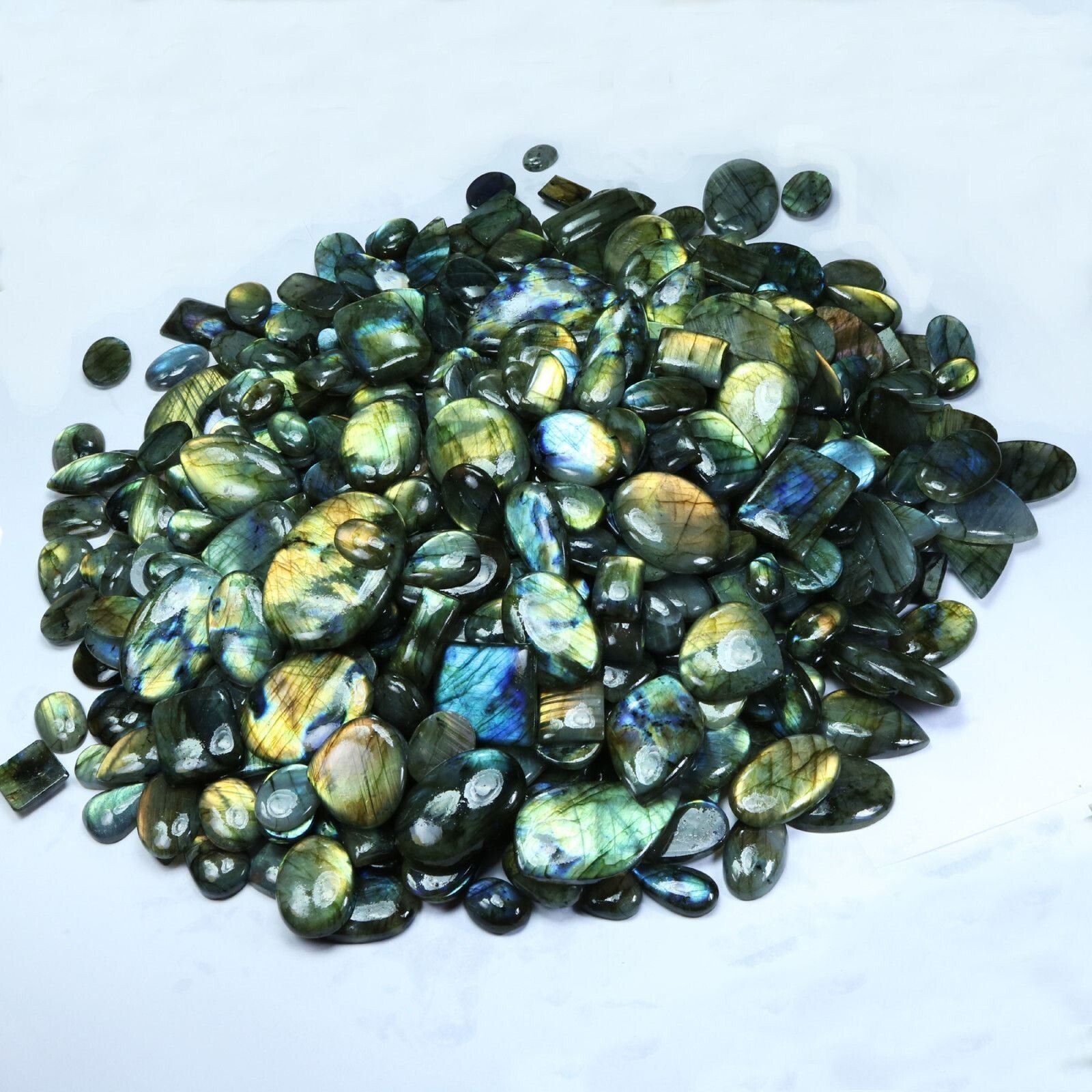 5000Cts. Natural Labradorite Mix Shape Cabochon Loose Gemstone 100Pcs Lot