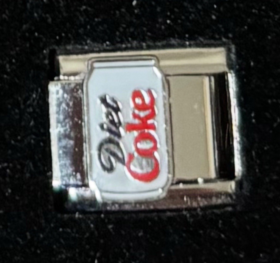 Diet Coke Soda Italian Charm Enamel Link 9MM K22 Rare