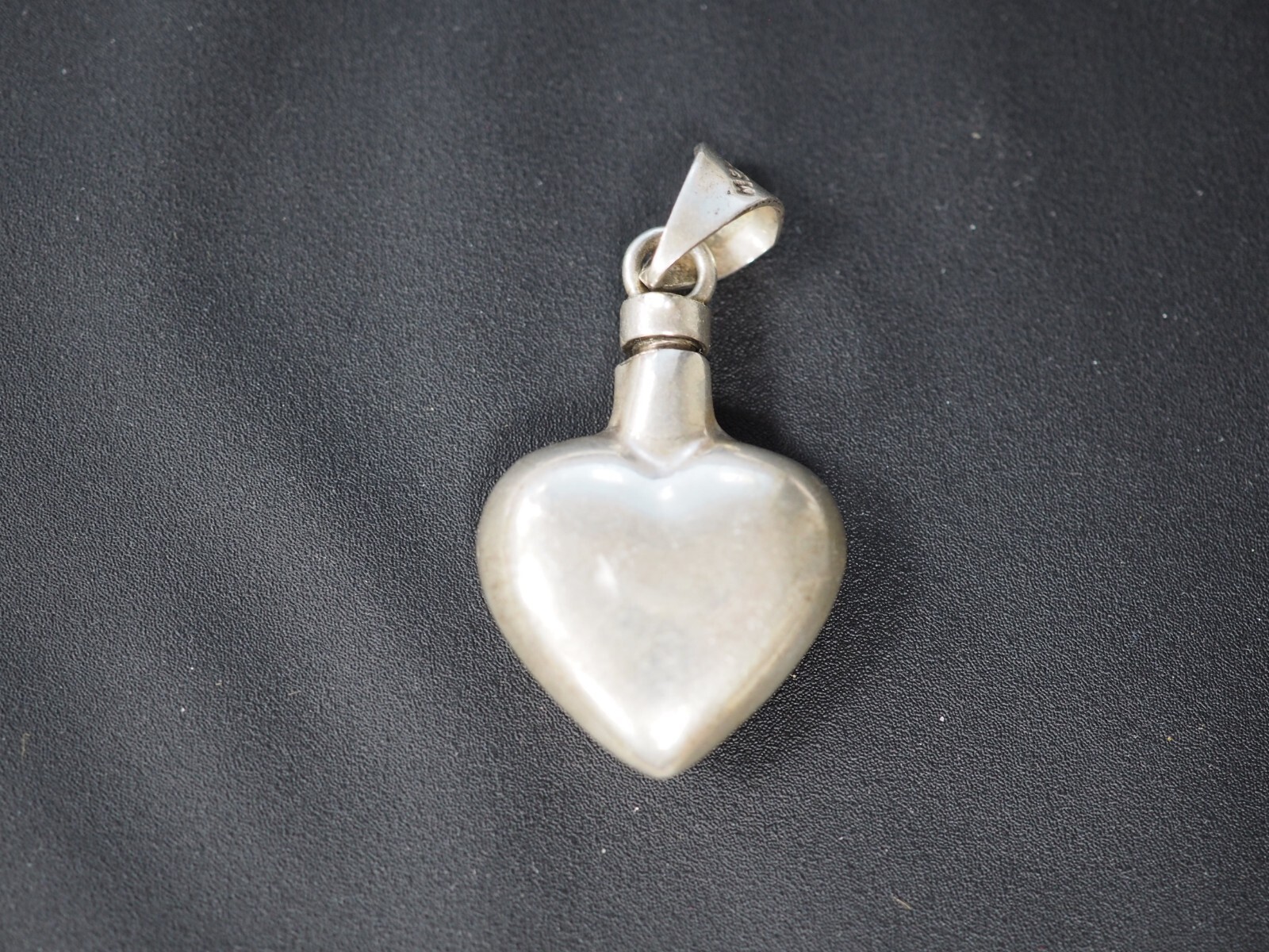 Vintage Mexico Perfume Flask Bottle Heart Sterling Silver Pendant FREE SHIPPING!
