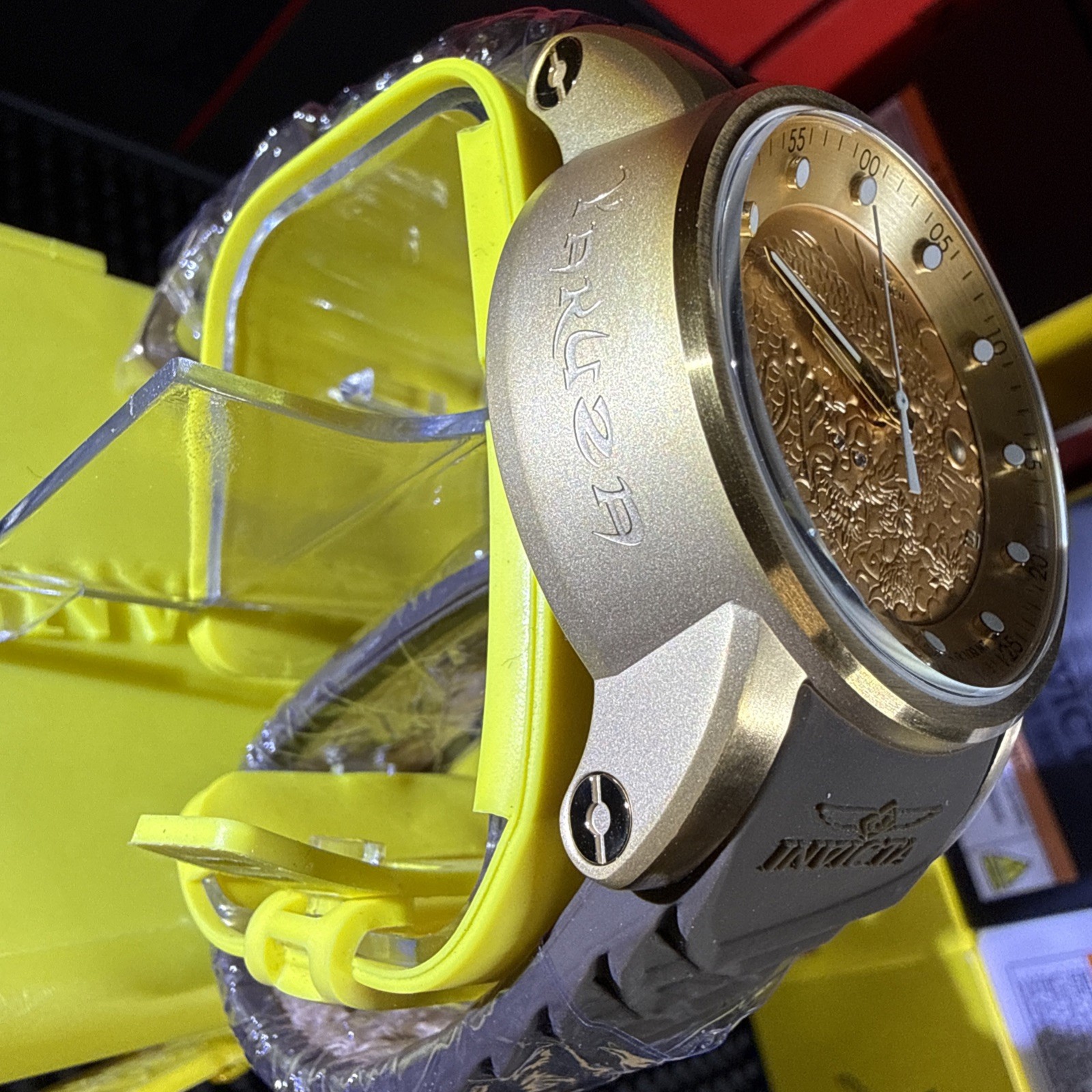 Invicta S1 Rally Yakuza Automatic Men’s Watch – 48mm,Gold, Brown, Beige (12790)