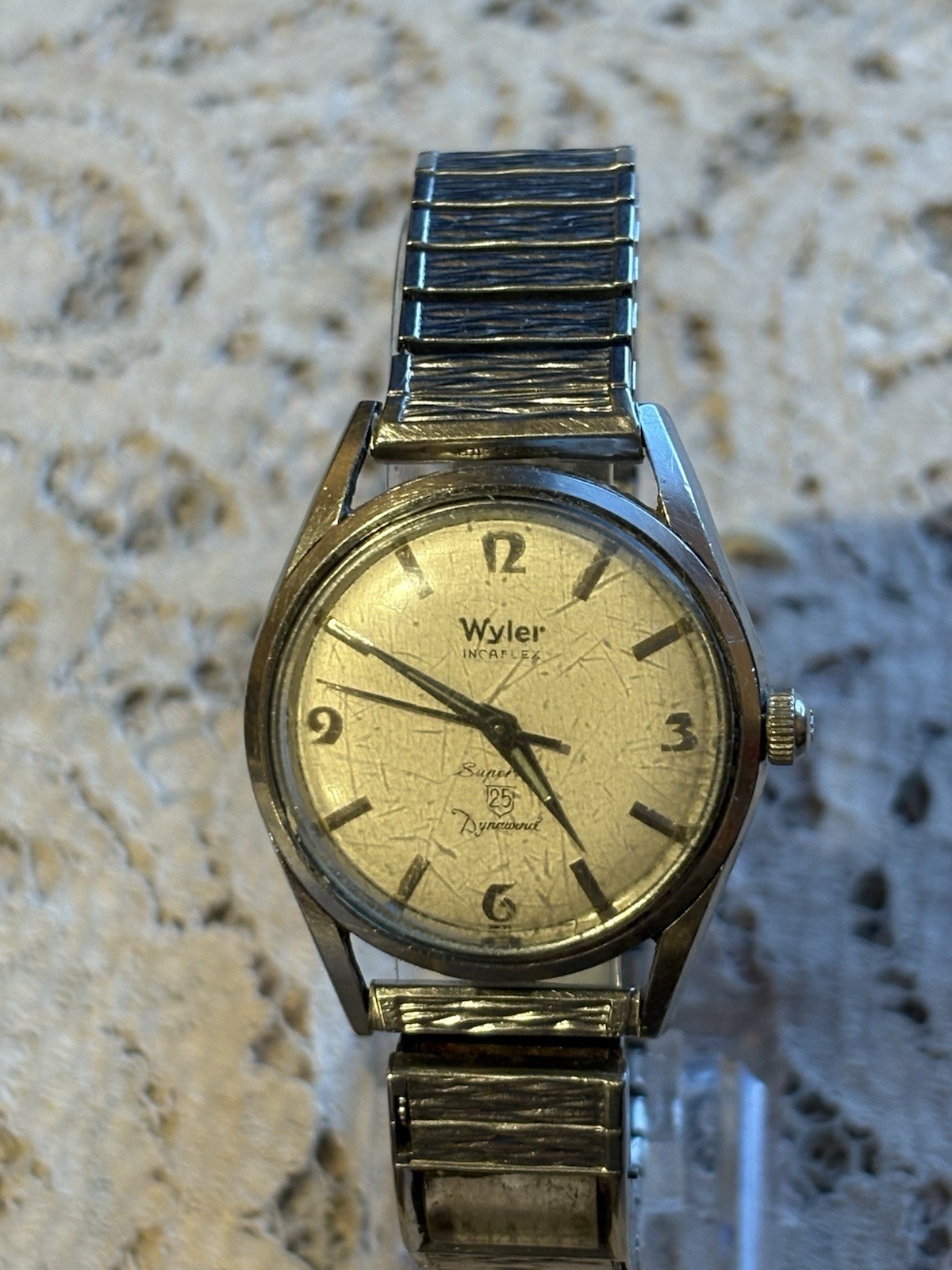 Wyler Men’s Incaplex Superior 25 Unwind Swiss 1162 8158 Automatic Vintage Watch