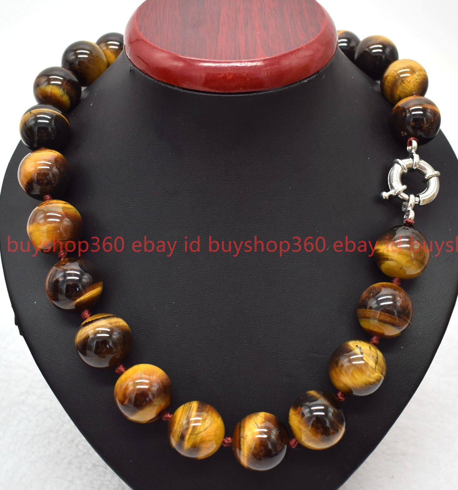 Natural Huge 16/18/20mm Yellow Tiger’s Eye Gemstone Round Beads Necklace 16-28in