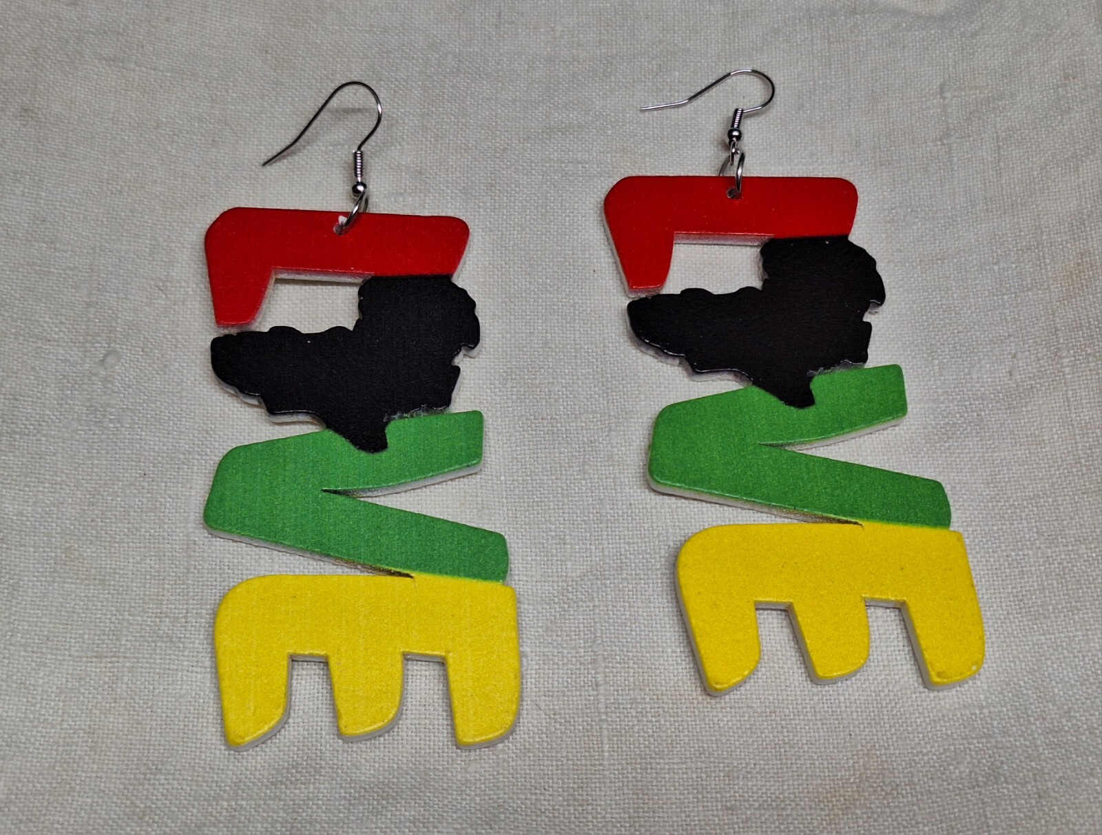 African Pattern Earrings – NO TARNISHING Wood Dangle