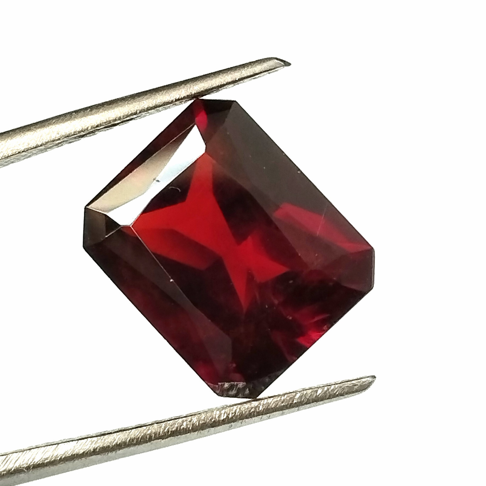Red Garnet Emerald Cut 12X10 mm Faceted Princess Cut Natural Untreated Gemstone