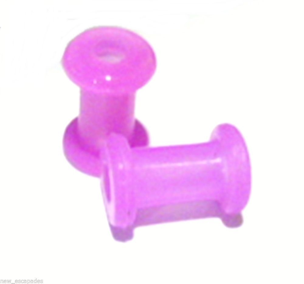 PAIR-Flexi Purple Light Double Flare Silicone Ear Tunnels 04mm/6 Gauge