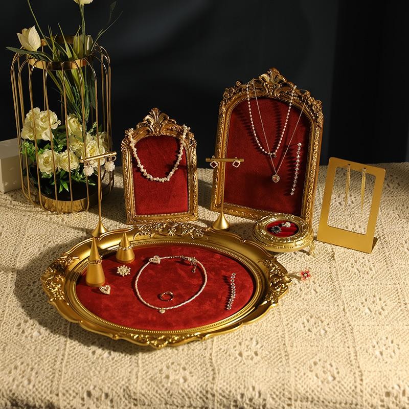Retro Jewelry Display Stand Picture Frame Earring Necklace Holder Showcase Rack