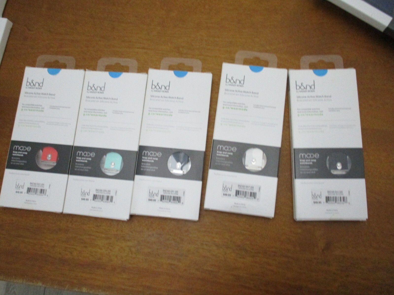 B&ND bnd300 Mode 20mm silicone Android Wear Smart Watch Band set of 5 colors