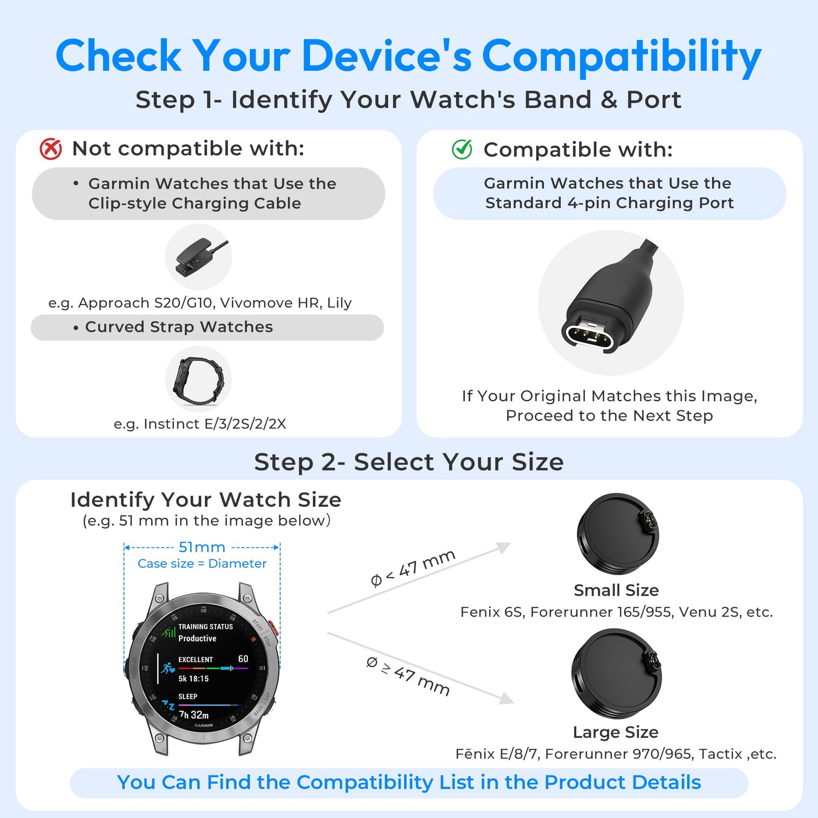 USB C Charger Adapter for Garmin Watch,Type C Charging Cable Dock Station for…