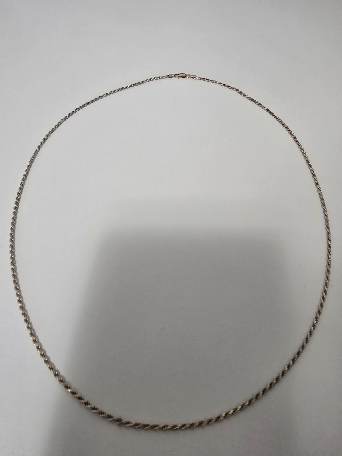 24in 2mm Sterling Silver Gold Plated Rope Chain 8 grams