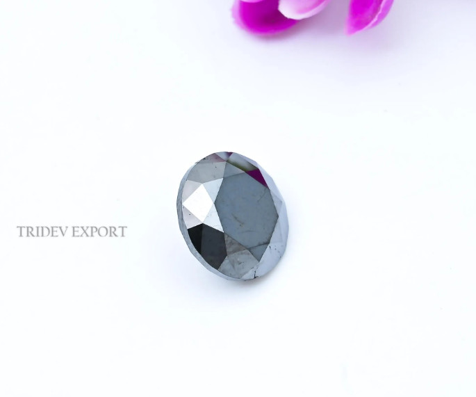 5.07CT (1pc) 11.0×6.8MM Natural black Brilliant cut Diamond, Round Diamond