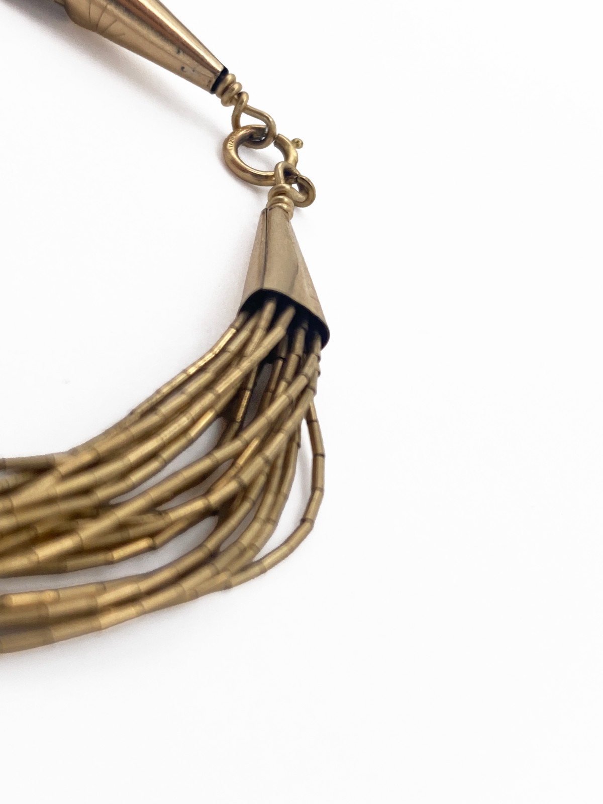 Vintage 1/20 12K Gold Filled 20-Strand Liquid Gold Tube Bead Bracelet 7 in