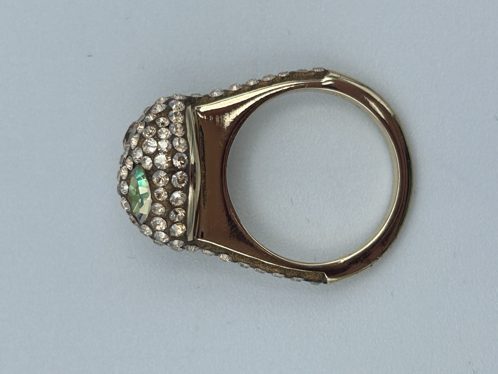 Atelier Swarovski Core Collection Moselle Stacking Gold Plated Dome Ring Sz 52/6