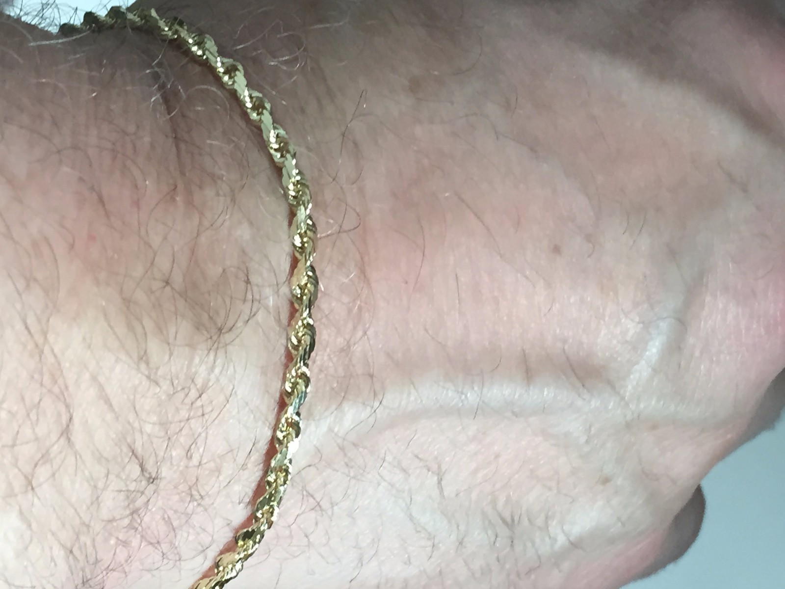 14k Yellow Gold 7″ Solid Diamond Cut Rope Link Chain Bracelet 4 mm 7 Grams
