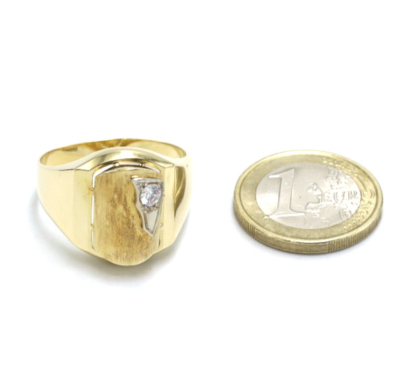 Vintage Men’s Ring Natural Diamond 0.27 Ct VVS2-G In 18K Solid Gold