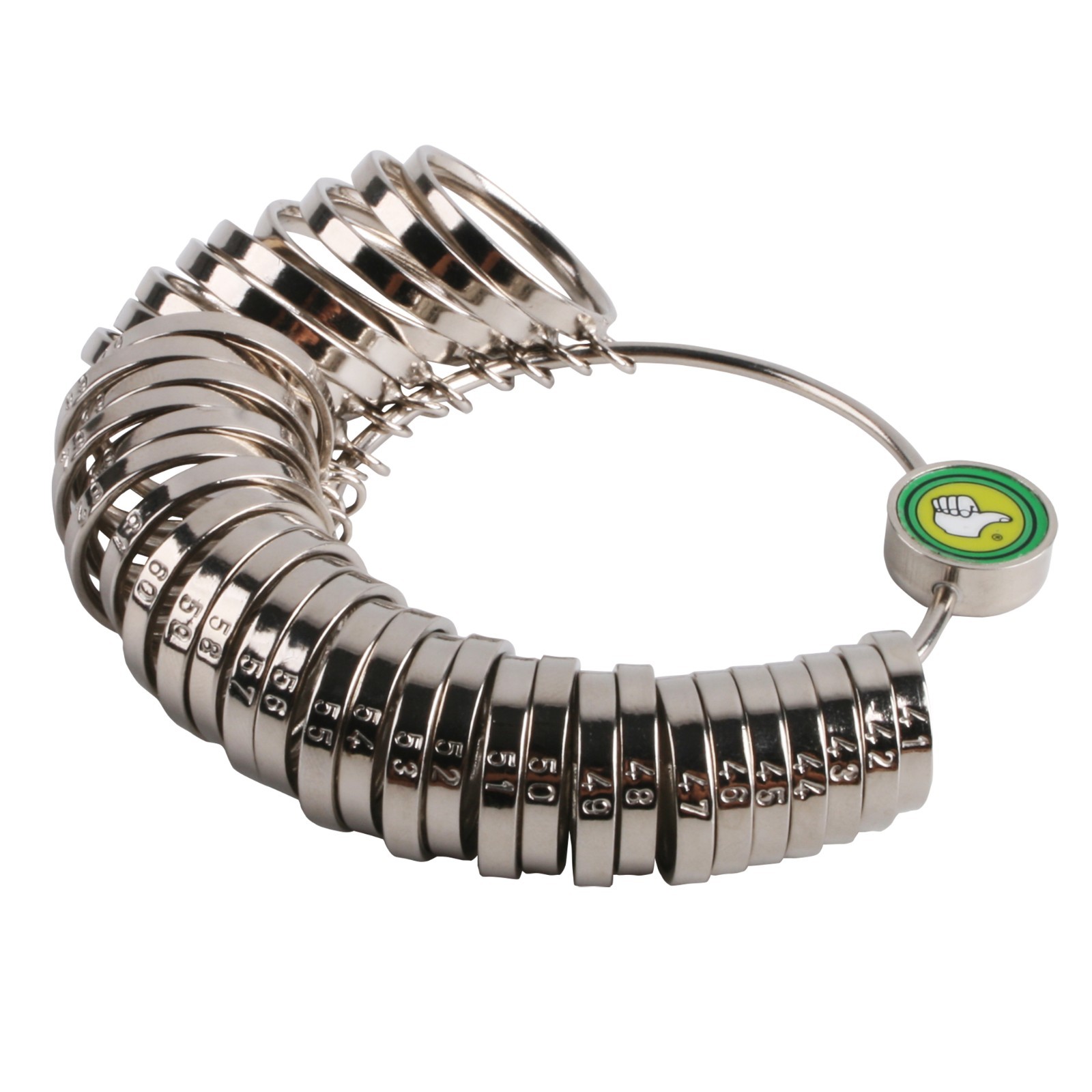 GemTrue Ring Sizer Set European 43–76 Size Stainless Steel 33 Sizes DK73001B