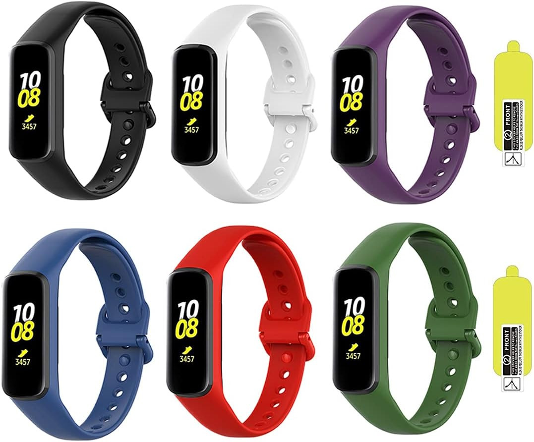 Lustre 6 Pack Replacement Bands Compatible with Samsung Galaxy Fit 2 SM-R220 for