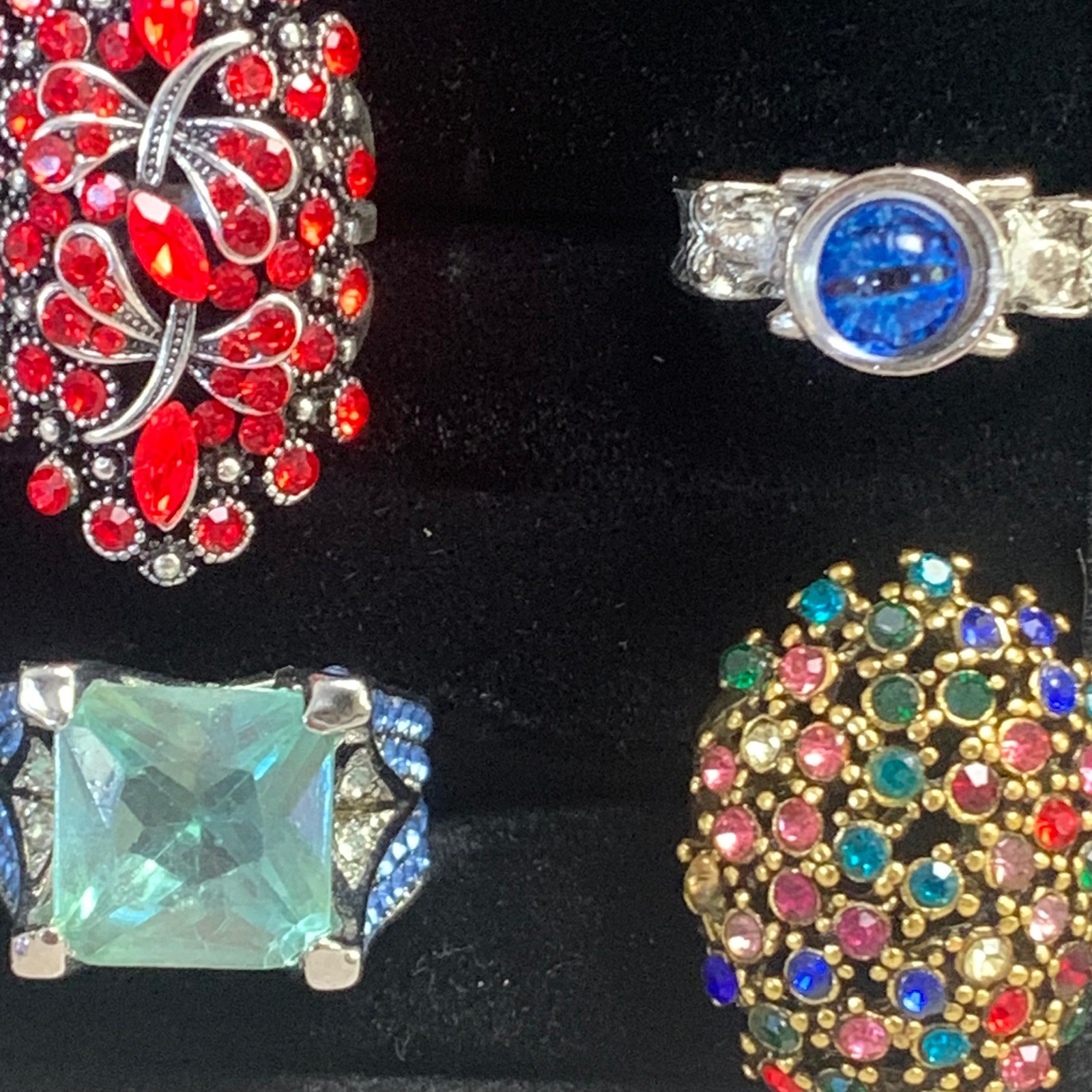 Bulk Lot 20 Womens Fashion Rings Size 7 Boho Gothic Statement Eclectic Mix