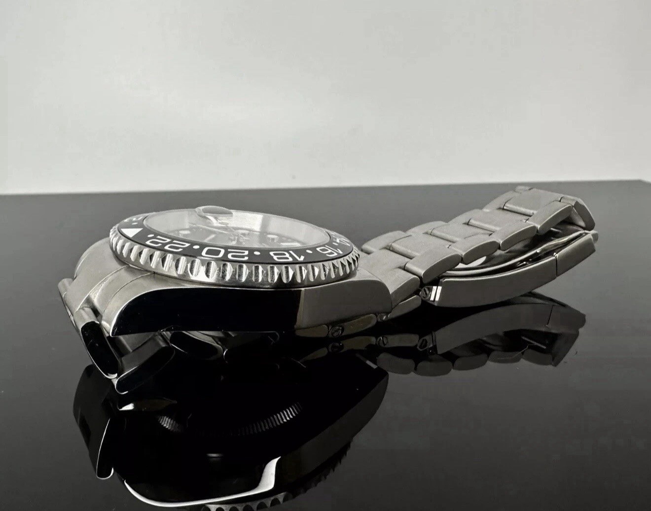 Custom 40mm Black GMT Style Mod Watch Oyster Band w/ NH34 Automatic