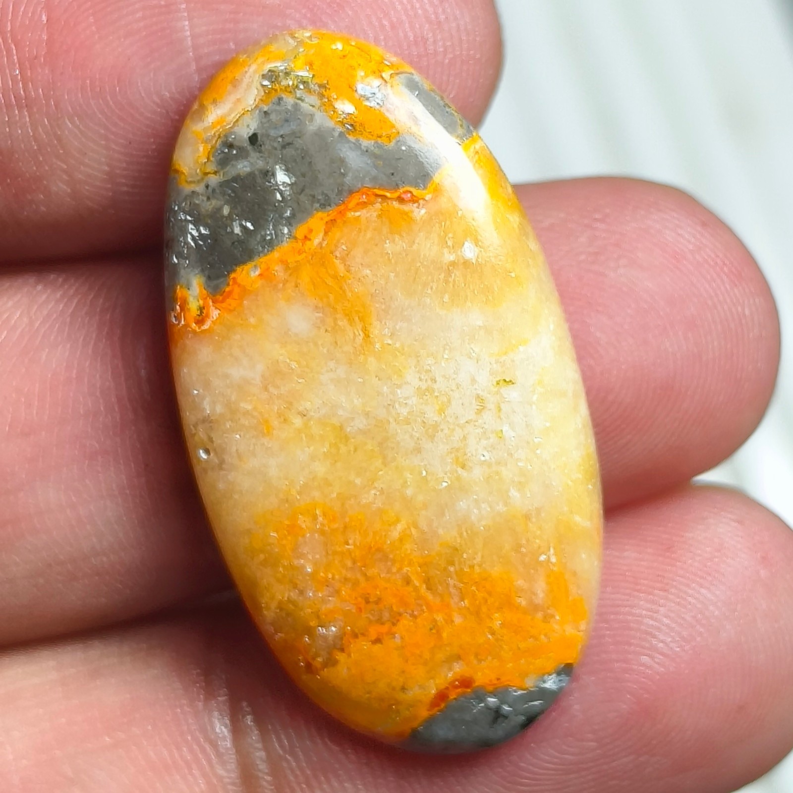 Natural Polished Bumble Bee Jasper Cabochon, Loose Gemstone For Wire Wrapped