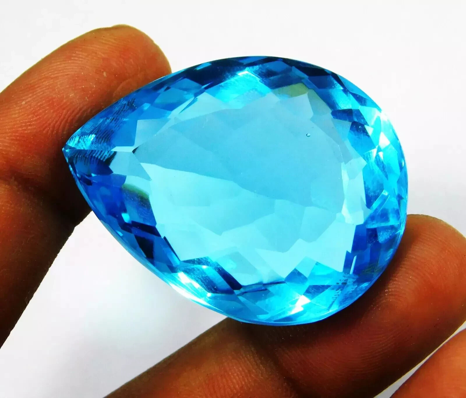 Pear Cut Topaz Sky Blue Aquamarine Certified 105-107 Ct Natural Loose Gemstone