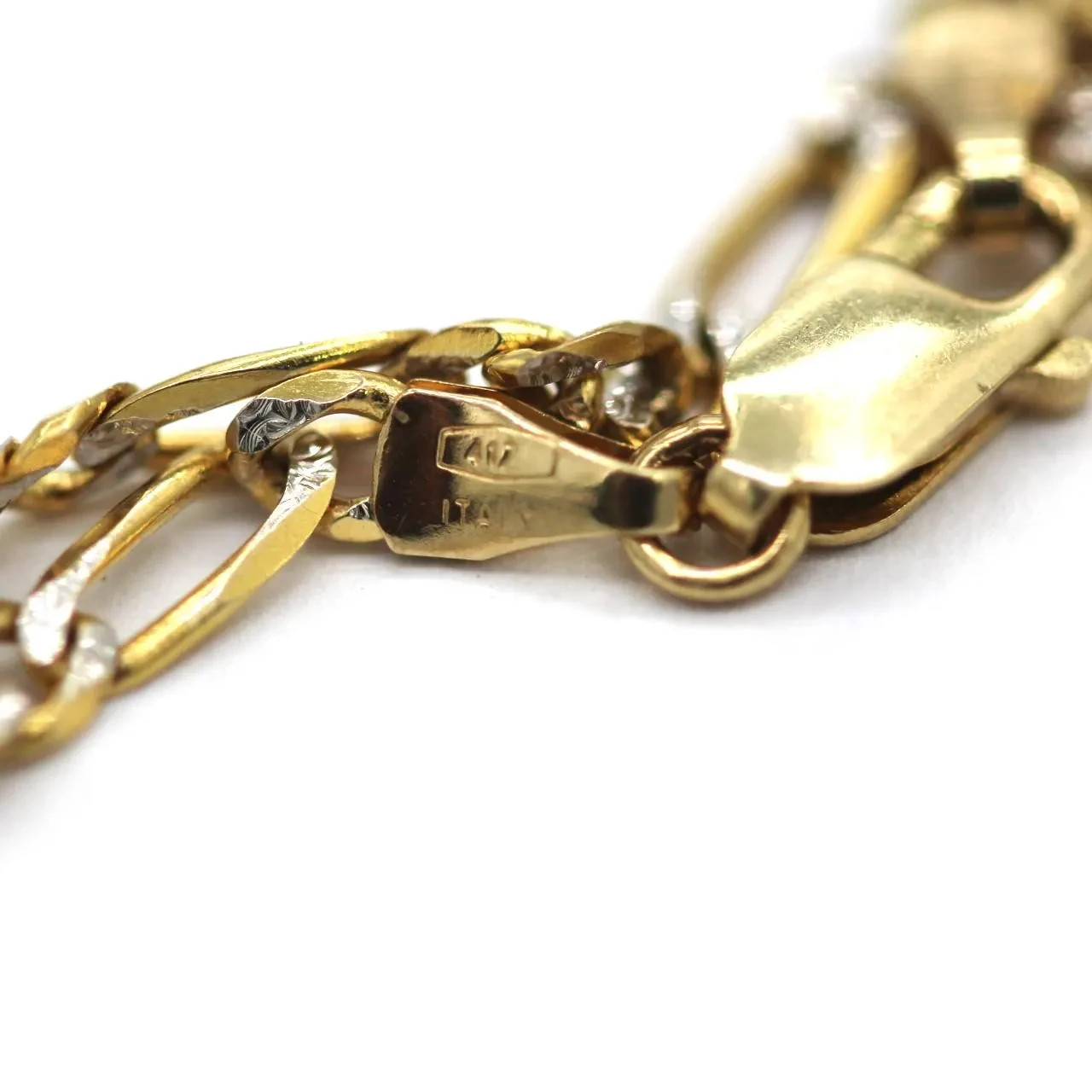 10k Yellow Gold Diamond Cut Fiagro Bracelet 7 inches