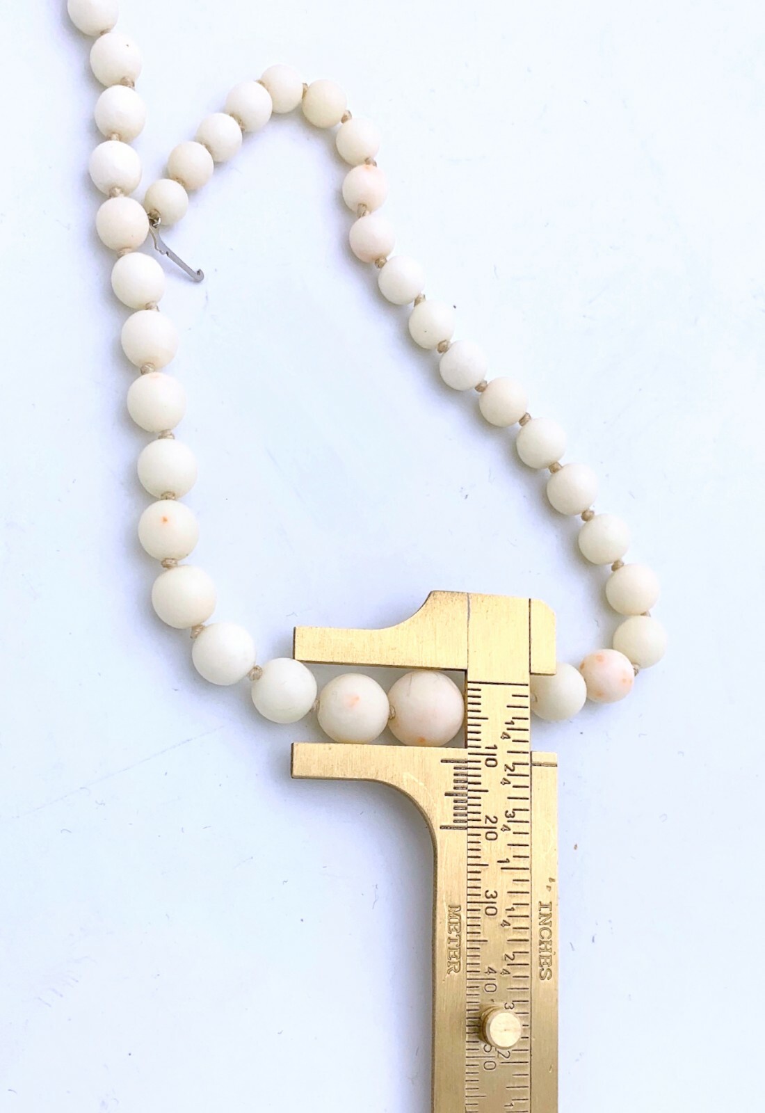 ANGEL SKIN 5.8MM-10.8MM CORAL 15 inch Necklace 14K Gold Clasp