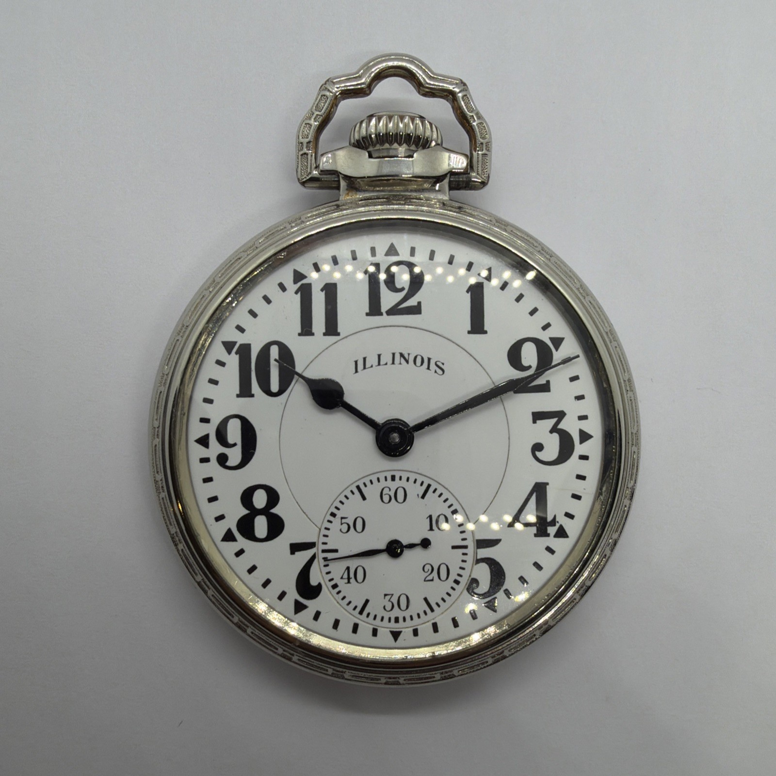 EXCELLENT ILLINOIS 161A ELINVAR 21j 16s BUNN SPECIAL POCKET WATCH 14K WGF 60 HR
