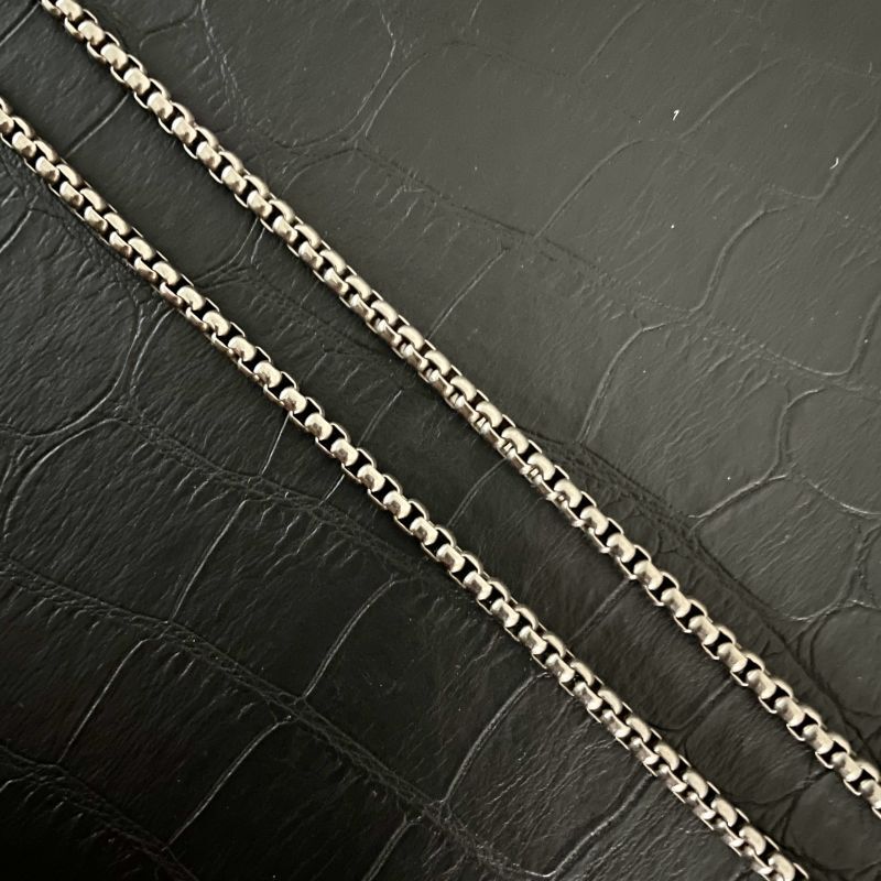 Pure Titanium Necklace Width 3mm Square Box Sub Chain Antiallergic Trend Chain