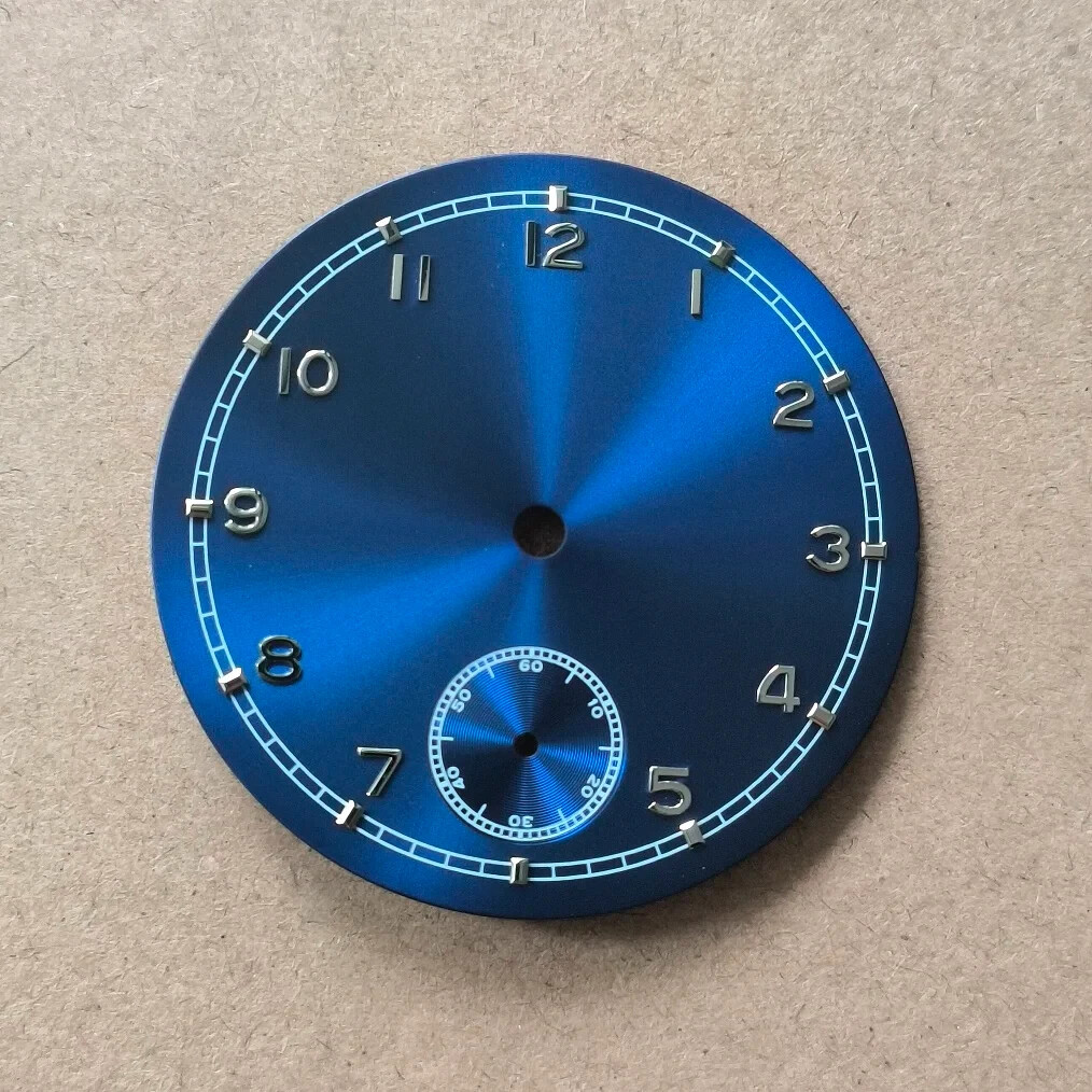 37mm Blue dial silver number Thickness 0.4mm for ETA6498 ST3621 movement