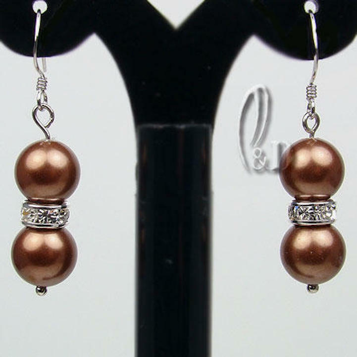 AU STOCK CHIC GOTG LARGE MULTIPLE COLOUR SEA SHELL PEARLS SILVER EARRINGS EA013