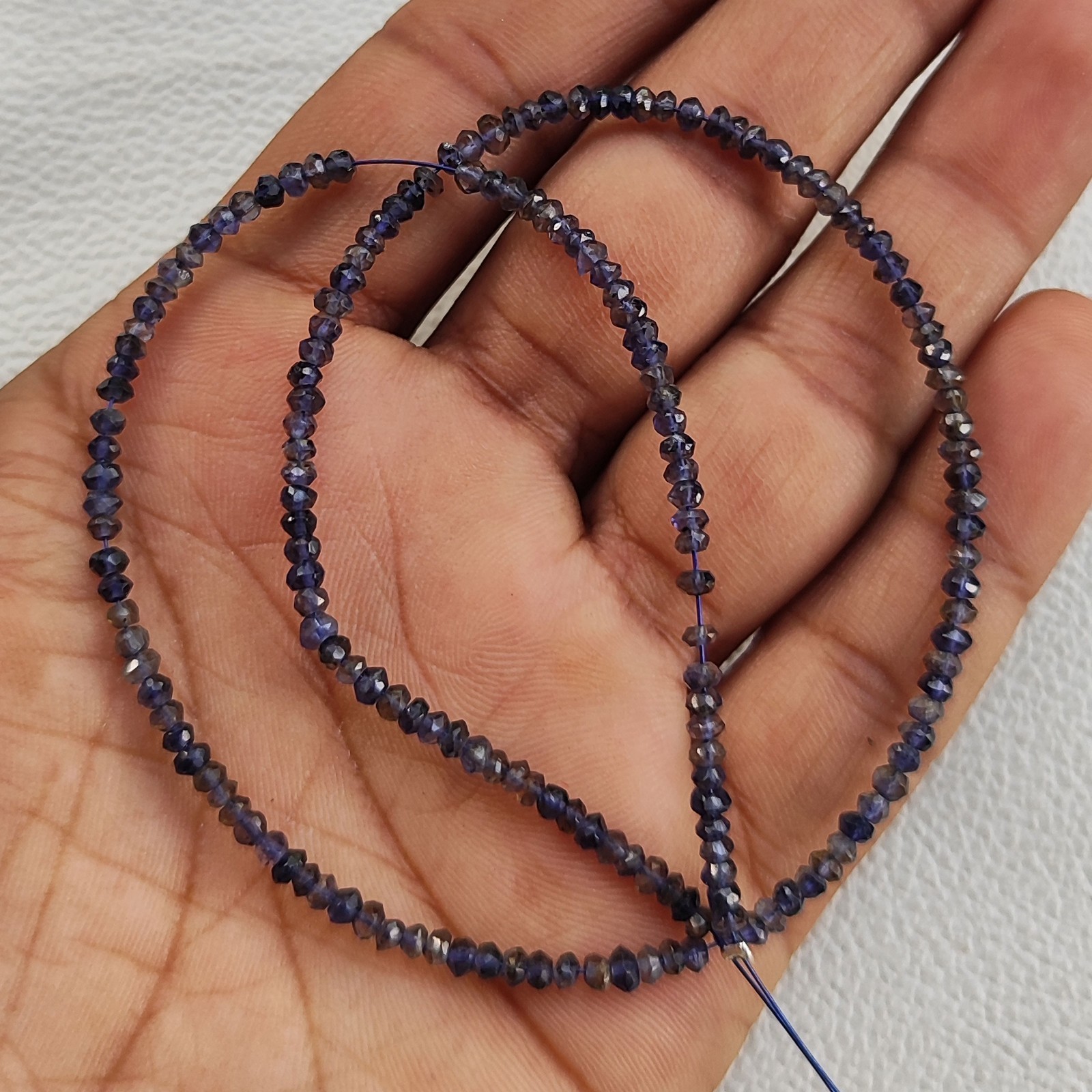 India Iolite Gemstone 3mm Faceted Rondelle Shape Beads 13″ Jewelry Gem Strand