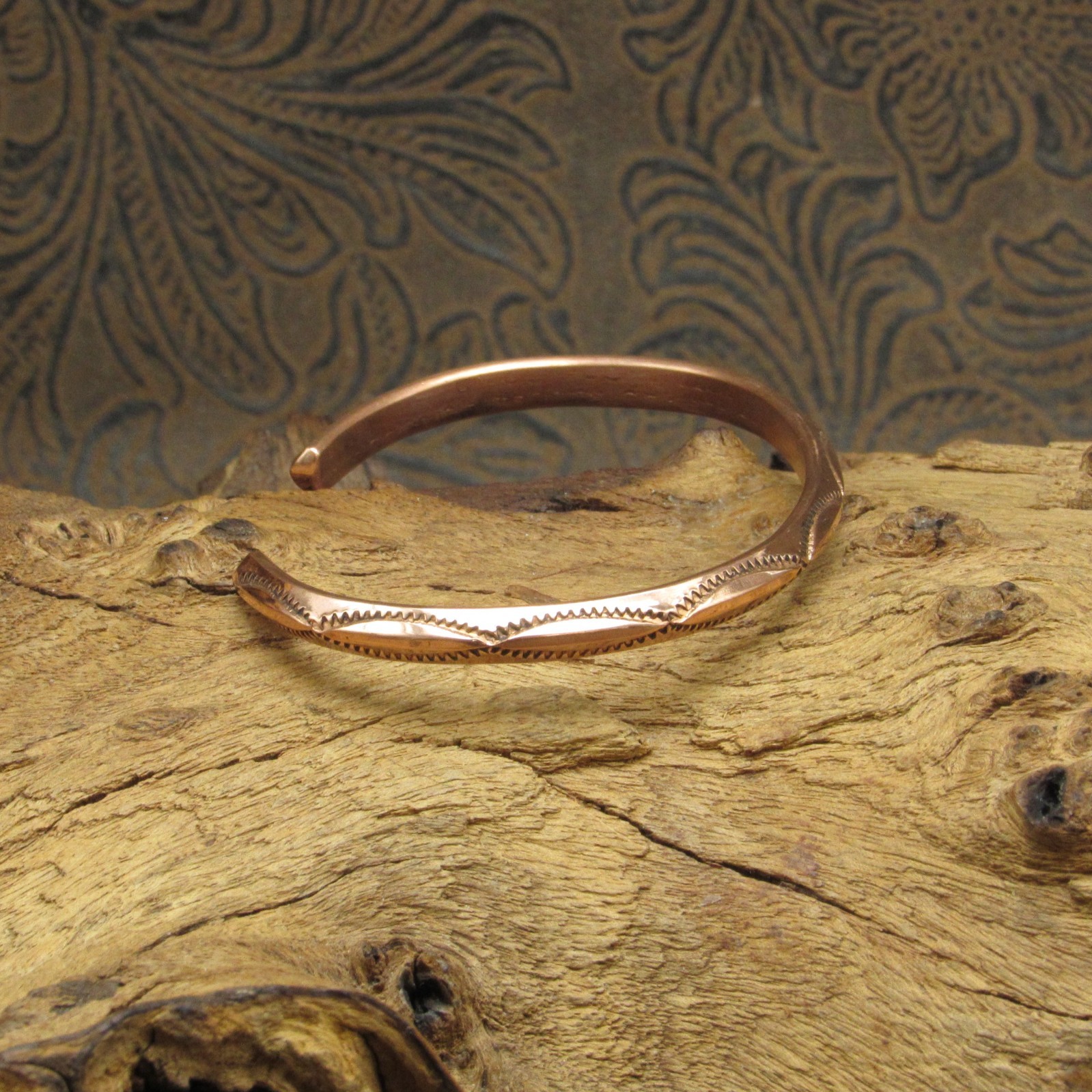 Artisan Design Polished Copper Triangle Wire Cuff Bracelet