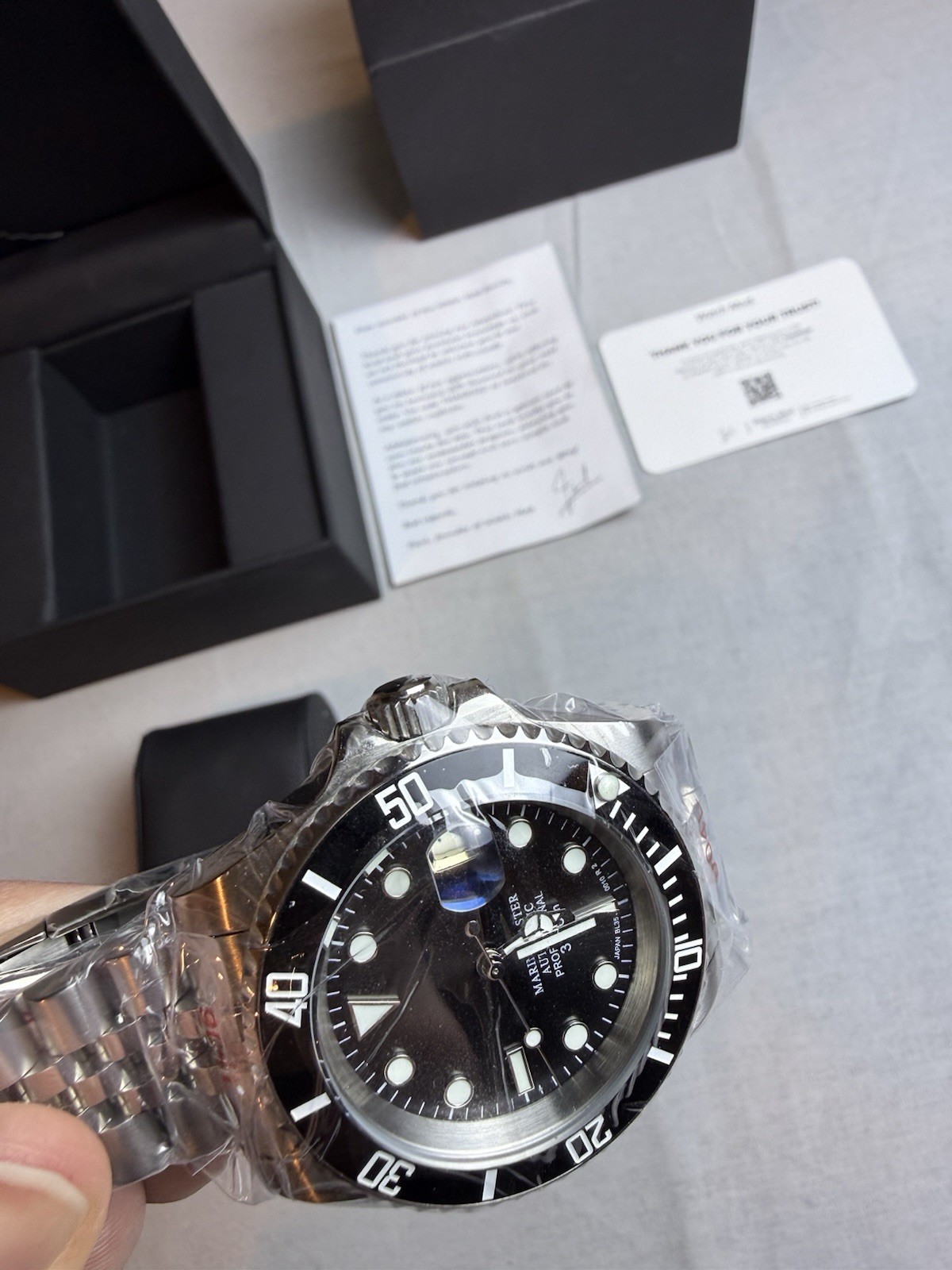 Custom Hand-Built NH34 Automaic GMT Watch MOD Marine Master Japan BL35