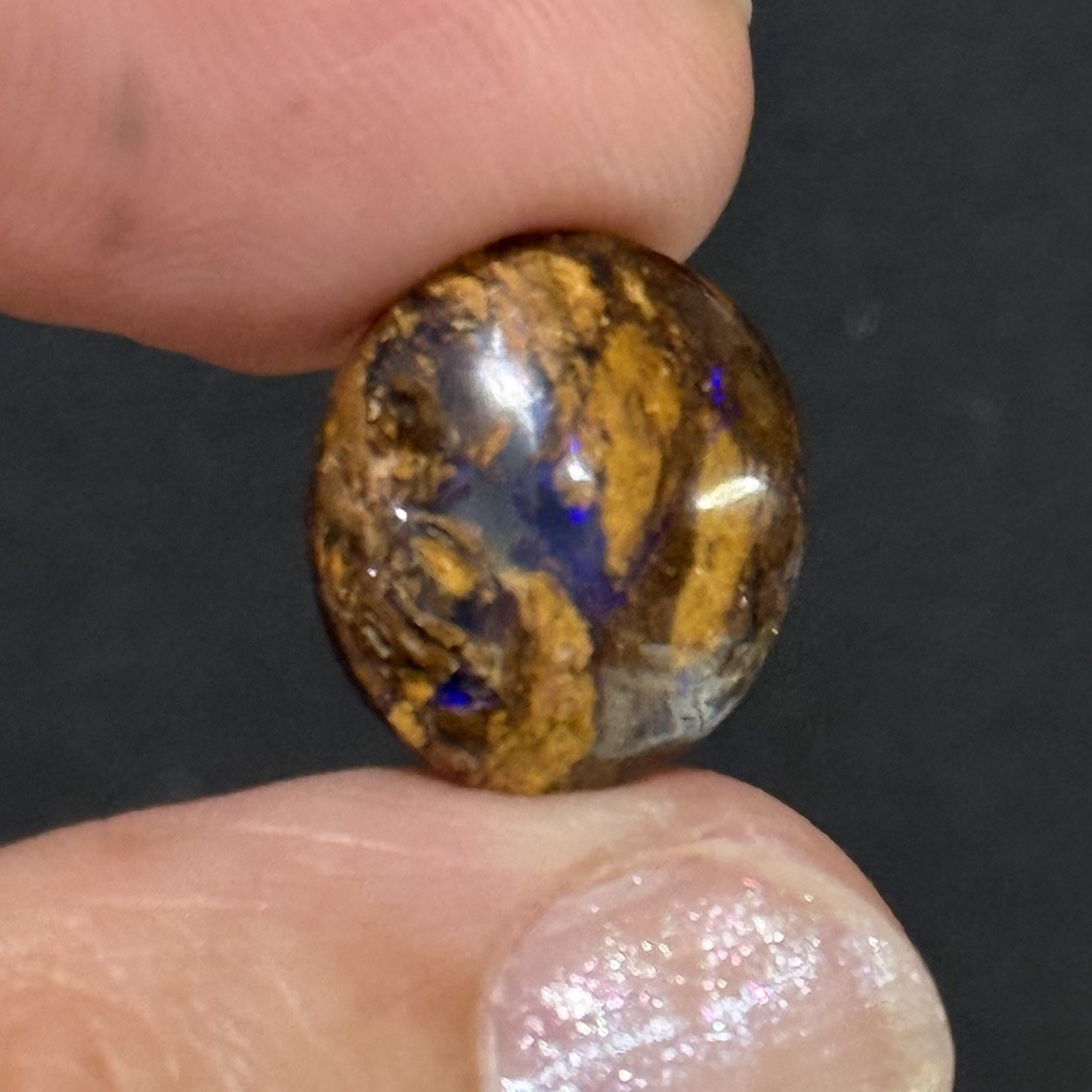 6.65ct 14.3×12.6×5.2mm Fine Australian Koroit Boulder Opal Oval Cabochon Gem