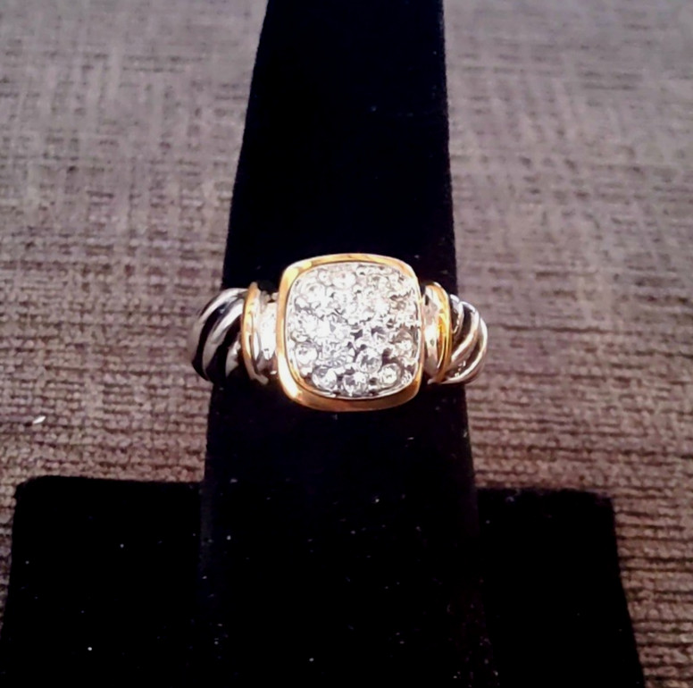 Park Lane Special Vault RING – Black, Silver, Gold + SWAROVSKI Crystals – SZ 9
