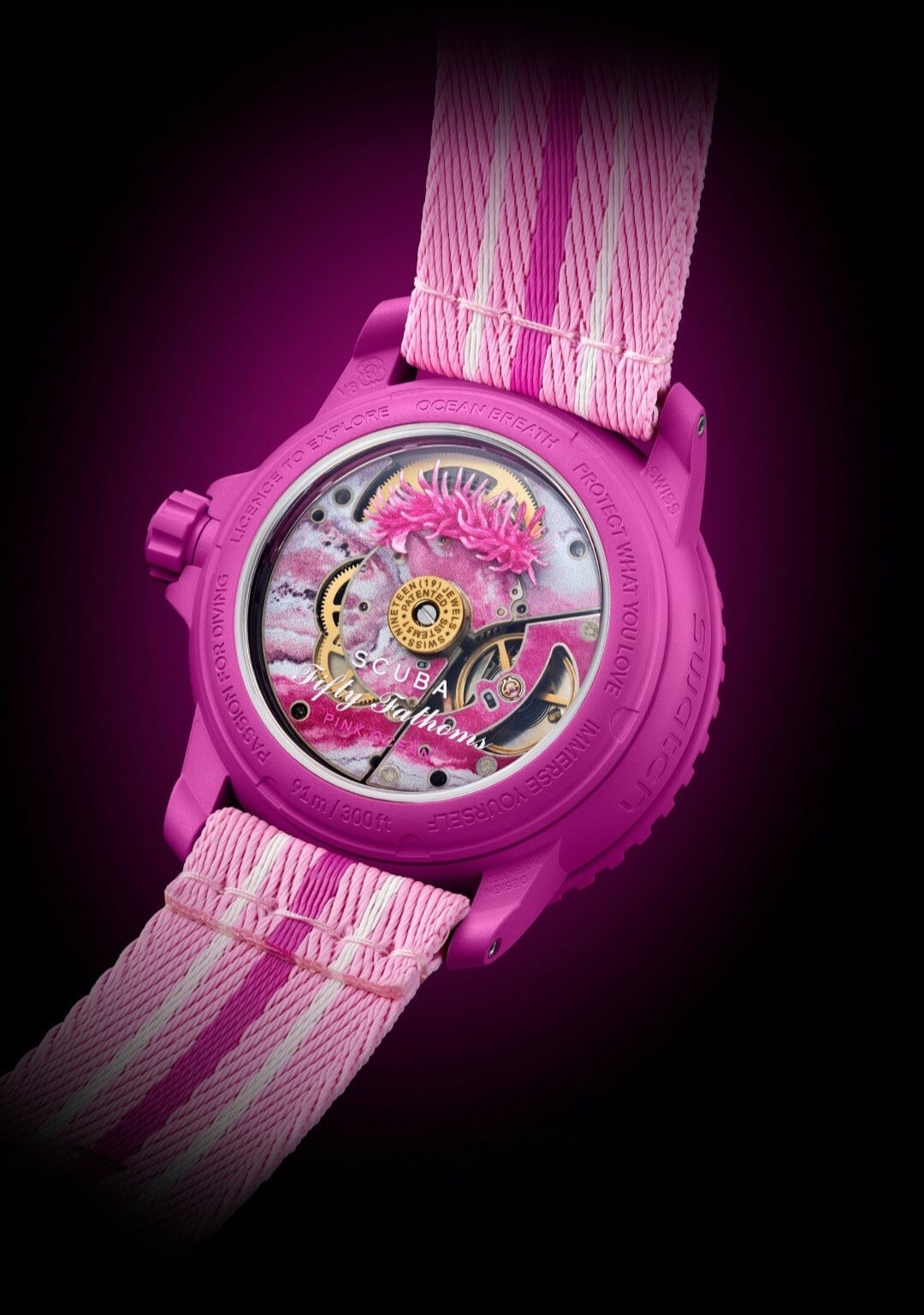 Swatch x Blancpain Bioceramic Scuba Fifty Fathoms Pink Ocean Watch BRAND NEW