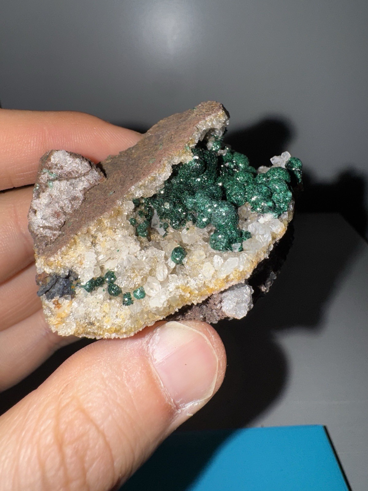 Druzy High Quality Green Malachite Stalactites on Quartz Mineral Specimen – pc3