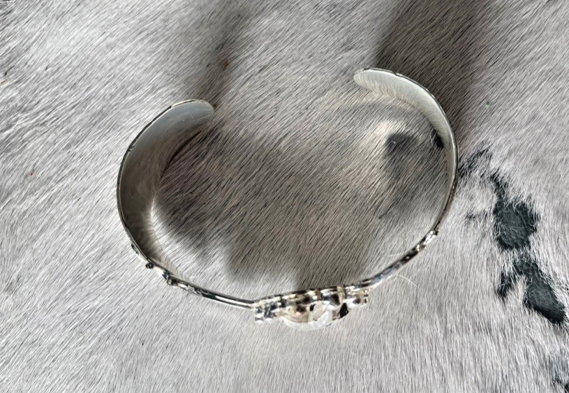 Western Womens Bracelet 7 x 1 in Star Silver Cuff Cowboy Open Cut Adjustable