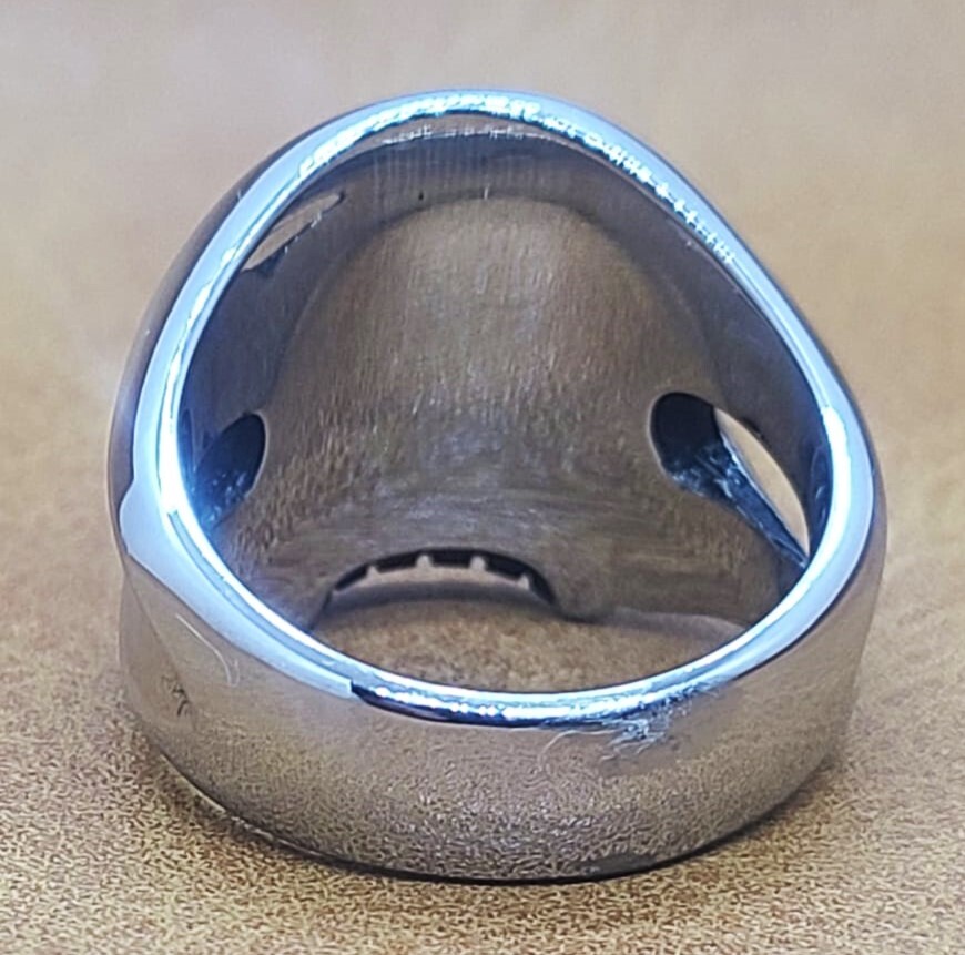Willie G. Biker Motorcycle Solid Stainless Skull Ring Silver, Sizes 7 thru 15